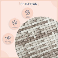HKM-821139 Rattan Dog House with Canopy and Waterproof Bed for Small to Medium Dogs, Blue