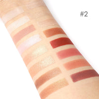 HKM-141139 16-Color Eye Shadow Palette - Versatile Shades: Bean Paste, Pumpkin Red-Brown, Spring/Summer Hues