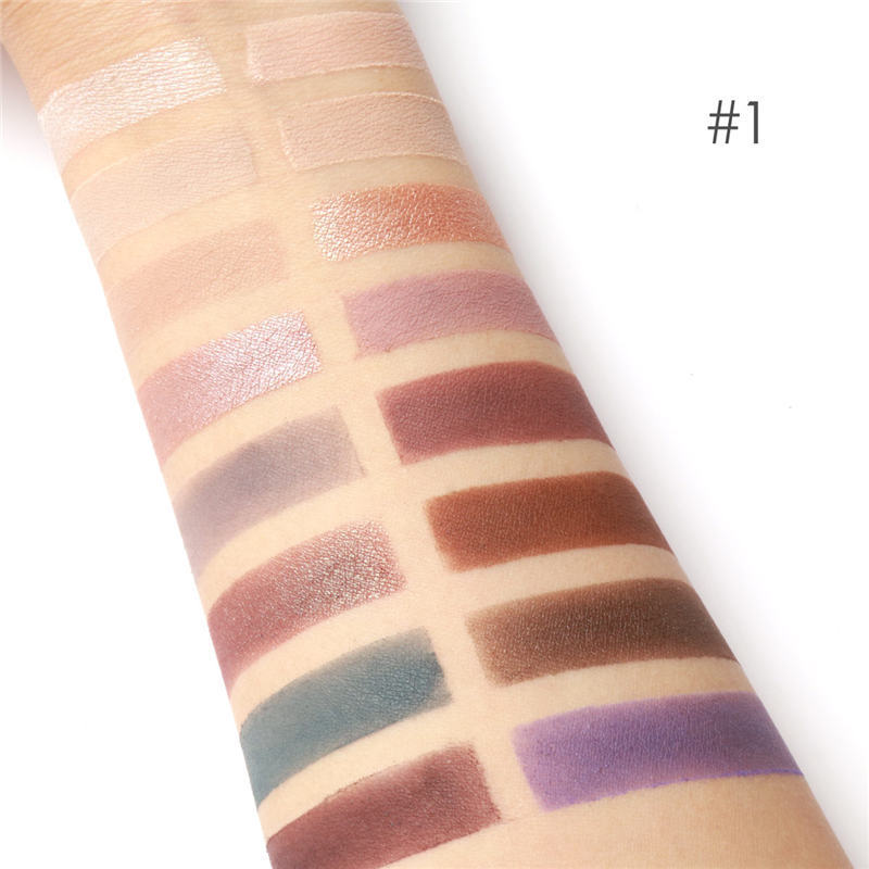 HKM-141139 16-Color Eye Shadow Palette - Versatile Shades: Bean Paste, Pumpkin Red-Brown, Spring/Summer Hues