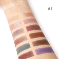 HKM-141139 16-Color Eye Shadow Palette - Versatile Shades: Bean Paste, Pumpkin Red-Brown, Spring/Summer Hues