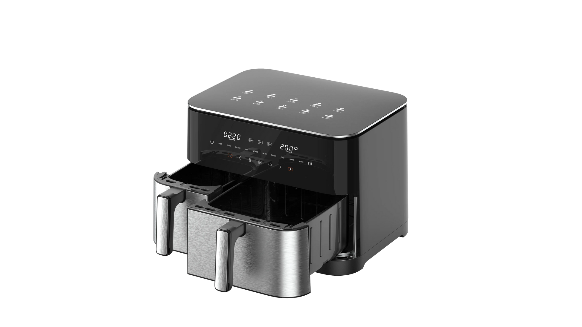 KTX-794707 Large Capacity 11L Air Fryer with Dual Core Technology and Transparent Cooking Pot