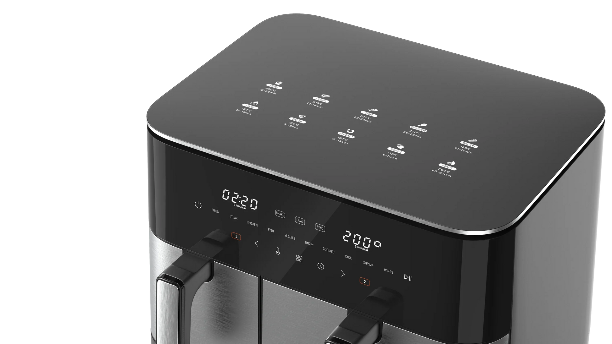 KTX-794707 Large Capacity 11L Air Fryer with Dual Core Technology and Transparent Cooking Pot