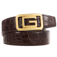 HKM-932819 Personalised Leather Belt with Stainless Steel Letter Buckle - Model LY36-61319-8
