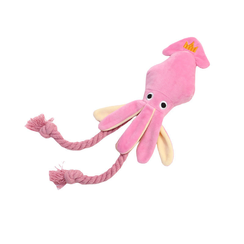 HKM-812755 Plush Sound Octopus Chew Toy for Cats and Small Dogs – Interactive Teething and Playtime Fun