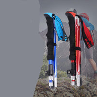 HKM-813587 Folding Trekking Stick - Five-Section Aluminum Alloy with Outer Lock Mechanism