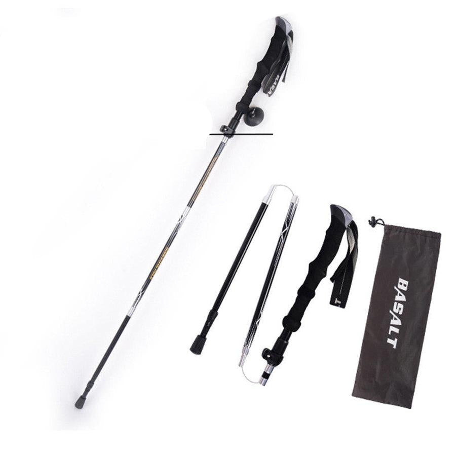 HKM-813587 Folding Trekking Stick - Five-Section Aluminum Alloy with Outer Lock Mechanism