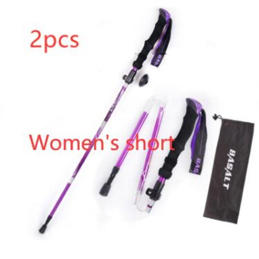 HKM-813587 Folding Trekking Stick - Five-Section Aluminum Alloy with Outer Lock Mechanism