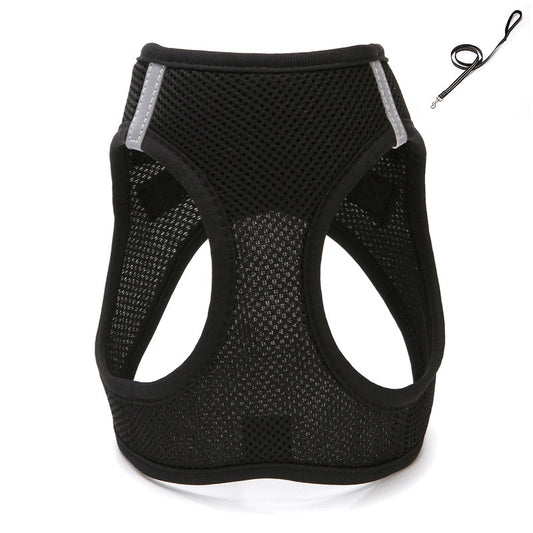 HKM-946643 Mesh Cat Chest Strap Harness with Traction Rope in Various Colors and Sizes