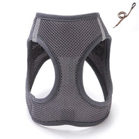 HKM-946643 Mesh Cat Chest Strap Harness with Traction Rope in Various Colors and Sizes