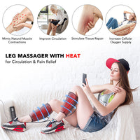 HKM-261843 Leg Air Massager with Heating Function and Adjustable Modes for Calf and Foot Therapy