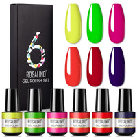 HKM-802515 One-Color Gel Glitter Nail Polish Set - 6-Piece Collection in Convenient Color Box