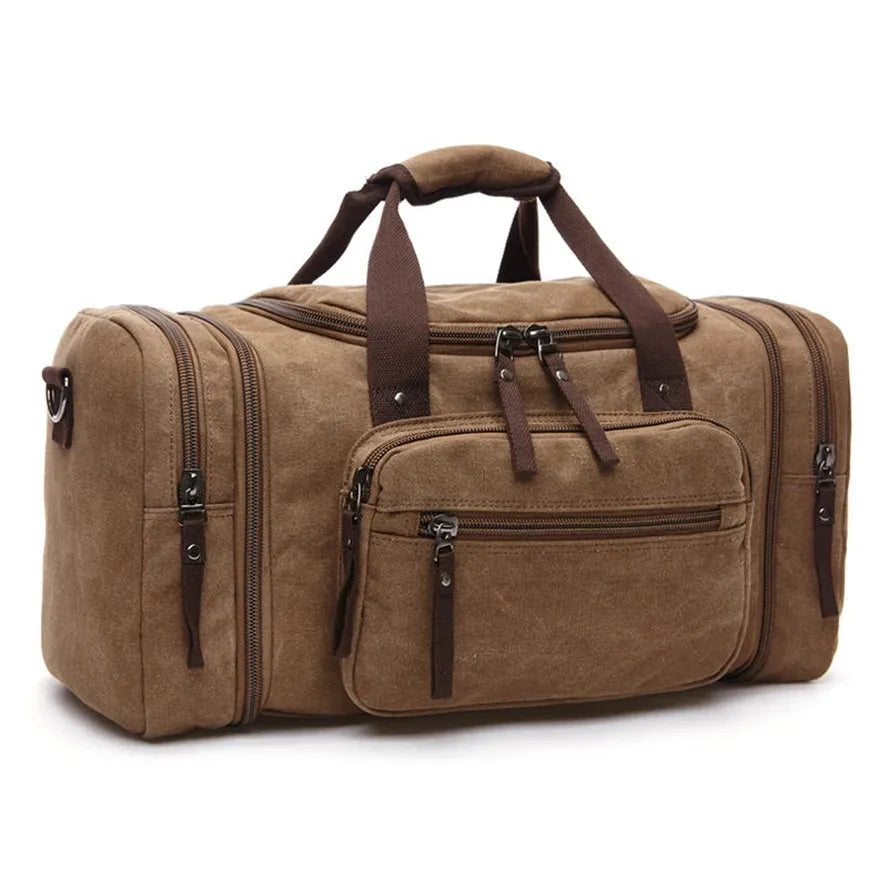KTX-500435 Stylish Large Capacity Canvas Travel Tote Bag - Waterproof Luggage Duffel Bag