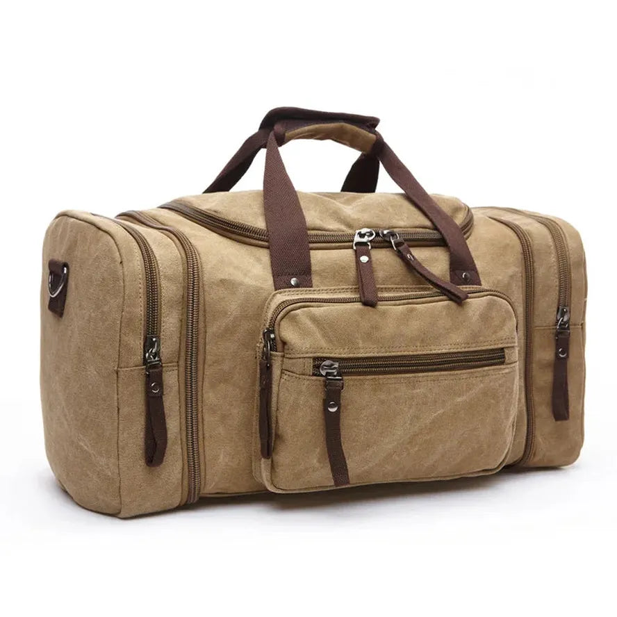 HKM-431955 Stylish Large Capacity Canvas Travel Tote Bag - Waterproof Luggage Duffel Bag