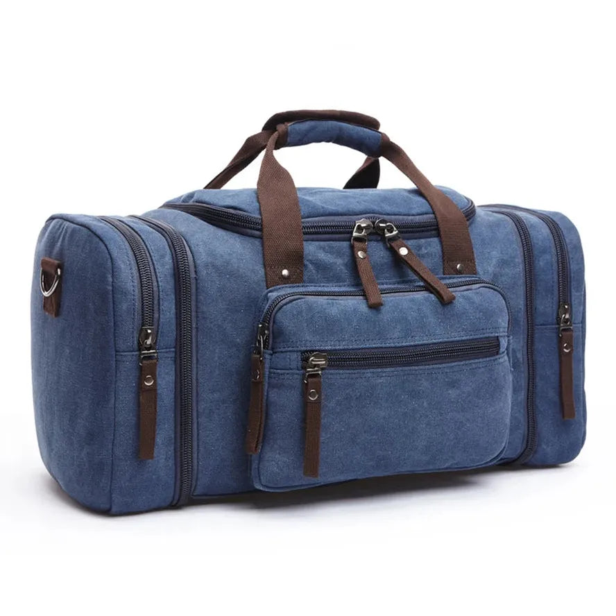 HKM-431955 Stylish Large Capacity Canvas Travel Tote Bag - Waterproof Luggage Duffel Bag