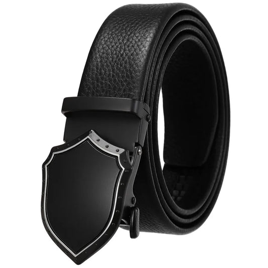 HKM-175699 Automatic Buckle Business Leather Belt for Men - Adjustable Fit, Durable Design