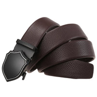 HKM-175699 Automatic Buckle Business Leather Belt for Men - Adjustable Fit, Durable Design