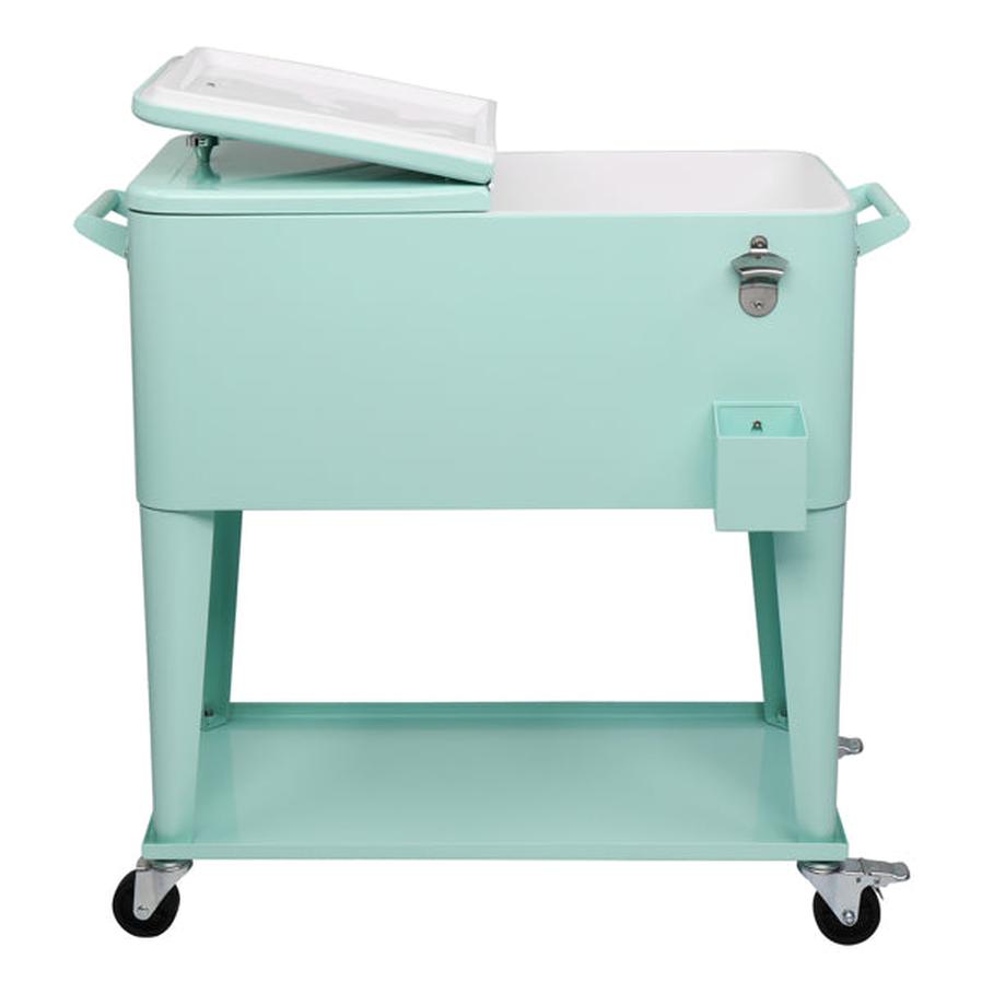 HKM-517523 Mint Green Insulated Freezer Trolley 91x84.5x38.5cm Rectangular Plastic Box