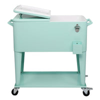 HKM-517523 Mint Green Insulated Freezer Trolley 91x84.5x38.5cm Rectangular Plastic Box