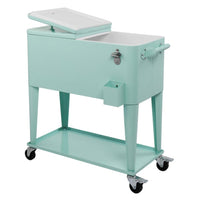 HKM-517523 Mint Green Insulated Freezer Trolley 91x84.5x38.5cm Rectangular Plastic Box