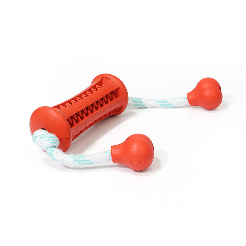HKM-515219 Natural Rubber Dog Toy for Molar Teeth Cleaning with Rope – Available in Various Colors