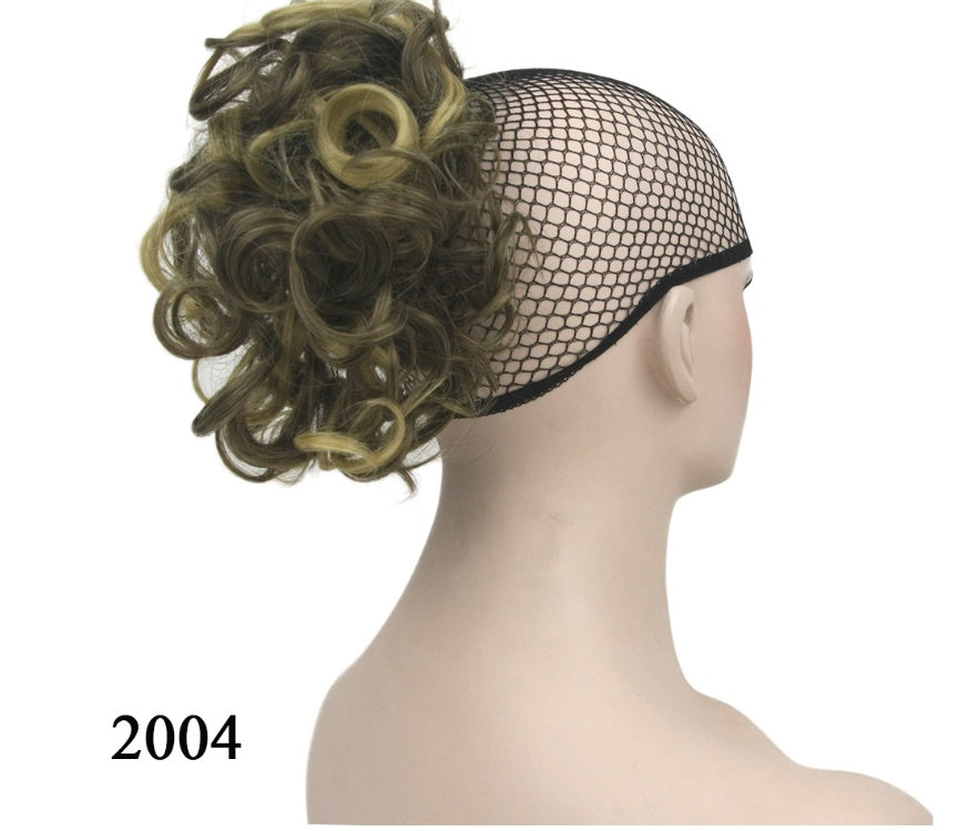 HKM-248019 European and American Short Hair Wigs with High Temperature Fiber, Fluffy Ponytail and Hair Extensions in Various Colors