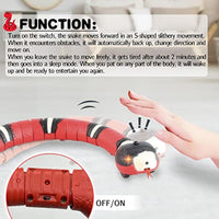 HKM-907603 Interactive Pet Snake Toy with Infrared Sensor and Rechargeable Battery - Realistic Gag Toy for Cats and Dogs