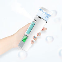 HKM-348179 Portable USB Rechargeable Facial Moisturizer Spray - Simple White Design