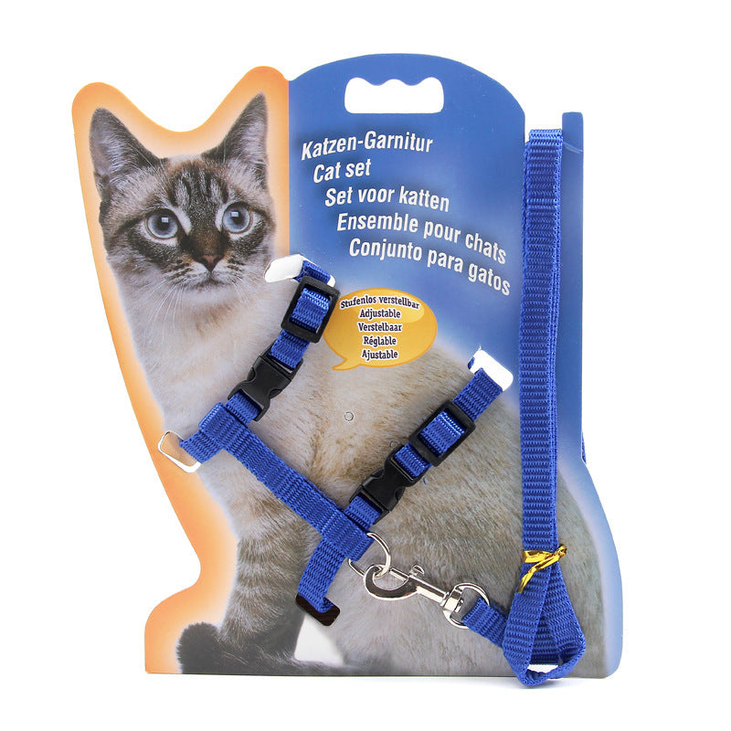HKM-074259 Multi-Color Nylon Cat Leash with Adjustable Chest Strap