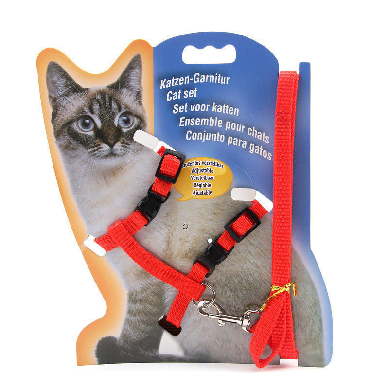 HKM-074259 Multi-Color Nylon Cat Leash with Adjustable Chest Strap