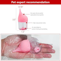 HKM-873683 Soft Silicone Pet Feeding Bottle Kit for Kittens and Puppies with Anti-Choking Valve and Measurement Markings