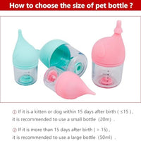 HKM-873683 Soft Silicone Pet Feeding Bottle Kit for Kittens and Puppies with Anti-Choking Valve and Measurement Markings