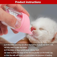 HKM-873683 Soft Silicone Pet Feeding Bottle Kit for Kittens and Puppies with Anti-Choking Valve and Measurement Markings