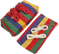 HKM-433875 Outdoor Double Cotton Hammock for Two - Striped Red Design
