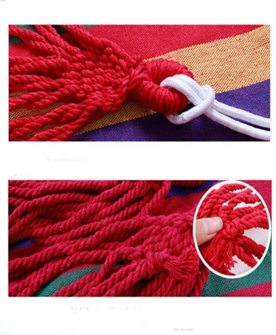 HKM-433875 Outdoor Double Cotton Hammock for Two - Striped Red Design