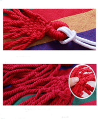 HKM-433875 Outdoor Double Cotton Hammock for Two - Striped Red Design