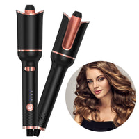 HKM-593875 Portable Automatic Wireless Curling Iron with Tourmaline Ceramic, Black Pink, Wet & Dry Styling