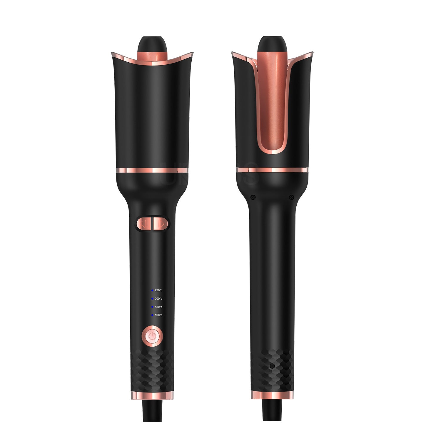 HKM-593875 Portable Automatic Wireless Curling Iron with Tourmaline Ceramic, Black Pink, Wet & Dry Styling