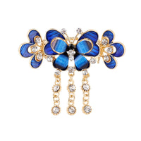HKM-541779 Butterfly Shape Vintage Alloy Hair Clip with Artificial Crystal