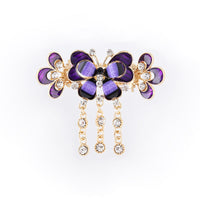 HKM-541779 Butterfly Shape Vintage Alloy Hair Clip with Artificial Crystal