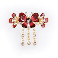 HKM-541779 Butterfly Shape Vintage Alloy Hair Clip with Artificial Crystal
