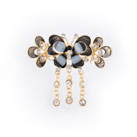 HKM-541779 Butterfly Shape Vintage Alloy Hair Clip with Artificial Crystal