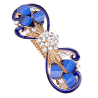HKM-541779 Butterfly Shape Vintage Alloy Hair Clip with Artificial Crystal