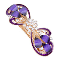 HKM-541779 Butterfly Shape Vintage Alloy Hair Clip with Artificial Crystal