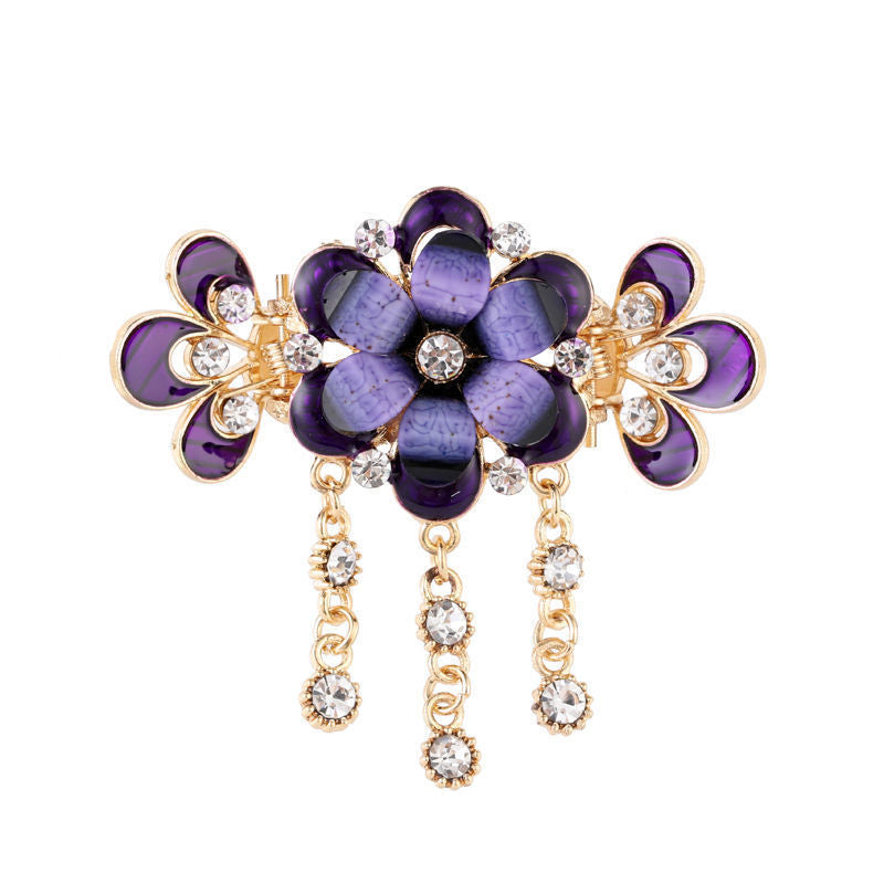 HKM-541779 Butterfly Shape Vintage Alloy Hair Clip with Artificial Crystal