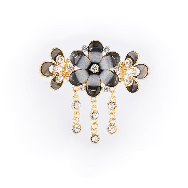 HKM-541779 Butterfly Shape Vintage Alloy Hair Clip with Artificial Crystal