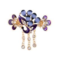 HKM-541779 Butterfly Shape Vintage Alloy Hair Clip with Artificial Crystal