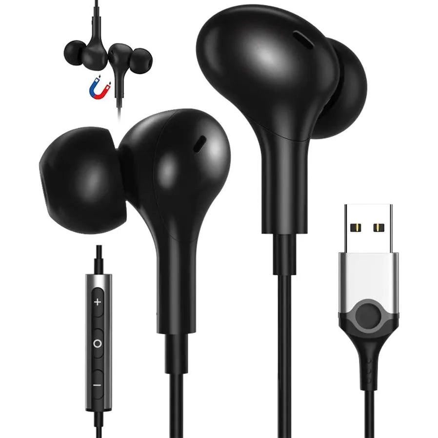 KTX-026963 Noise Cancelling Wired Headset with Microphone for Gaming and PC - Hi-Fi Sound Quality Earbuds