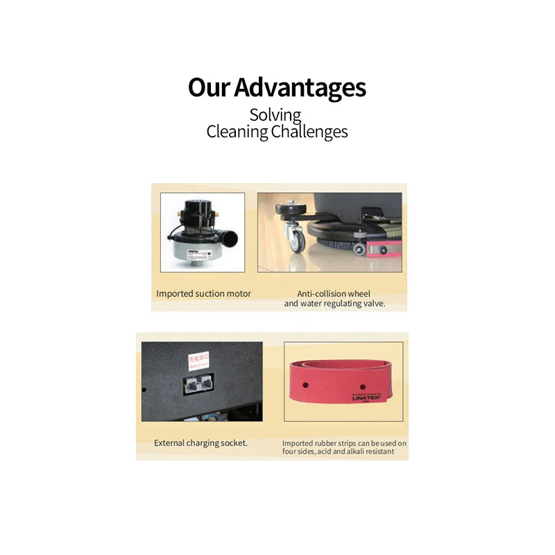 KTX-436563 Electric Walk-Behind Floor Cleaning Machine with Battery for Commercial Use