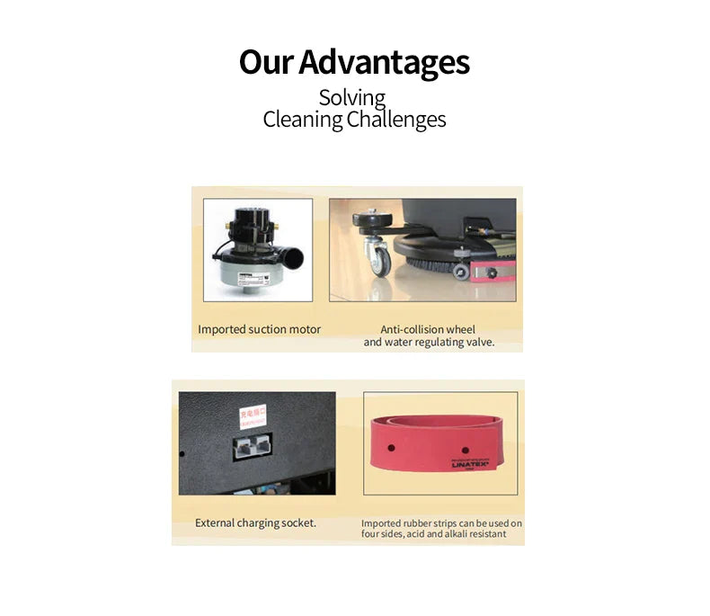 KTX-436563 Electric Walk-Behind Floor Cleaning Machine with Battery for Commercial Use