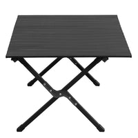 HKM-193299 Portable Black Camping Roll Table - 86x60x42cm Folding Outdoor Furniture